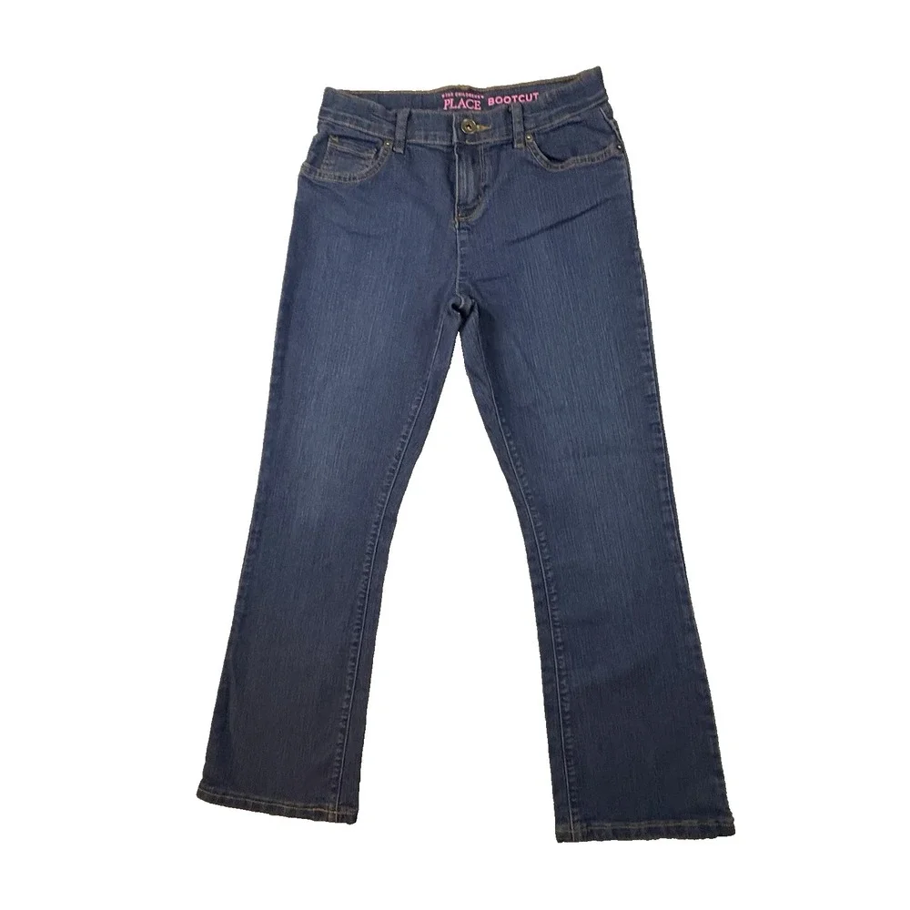 The Children's Place Girls 10 Plus (26x25.25) Blue Bootcut Stretch Jeans